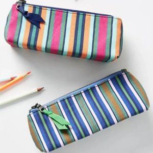 Anna Spiro Striped Pencil Pouch / Cosmetic Pouch